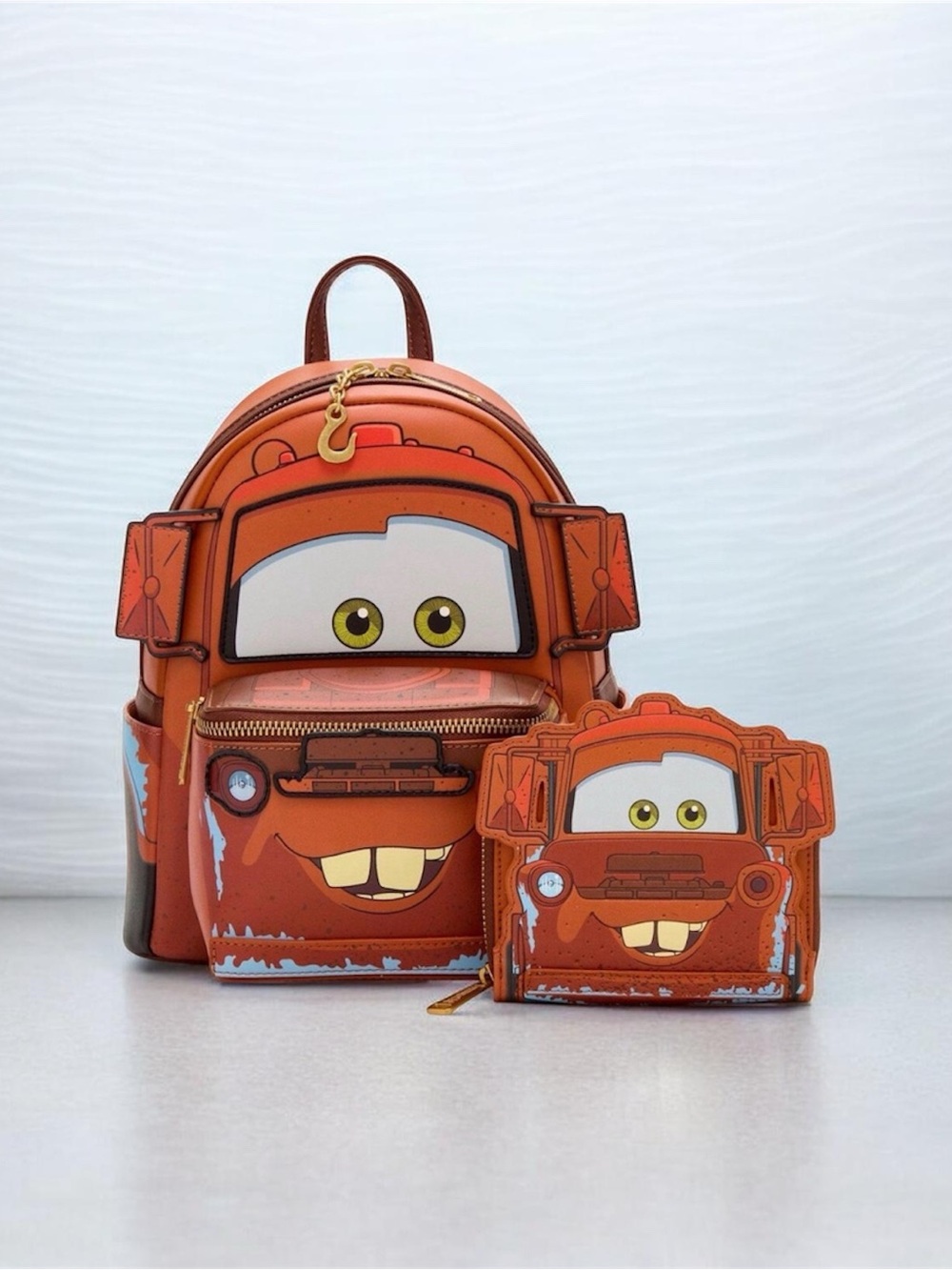 Disney Pixar Mater Loungefly Backpack & Matching Wallet Set